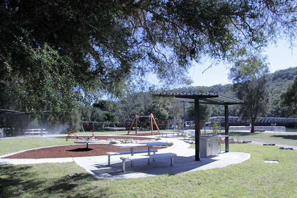 Large park with playground and picnic seating