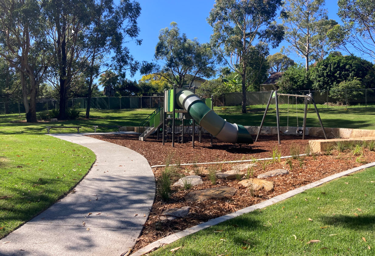 Pathway leading to playground area