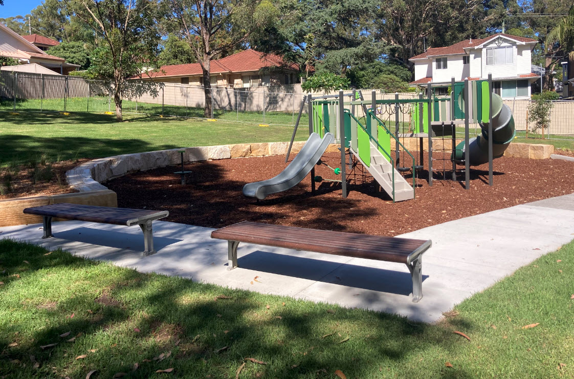 bench seats near playground equipment