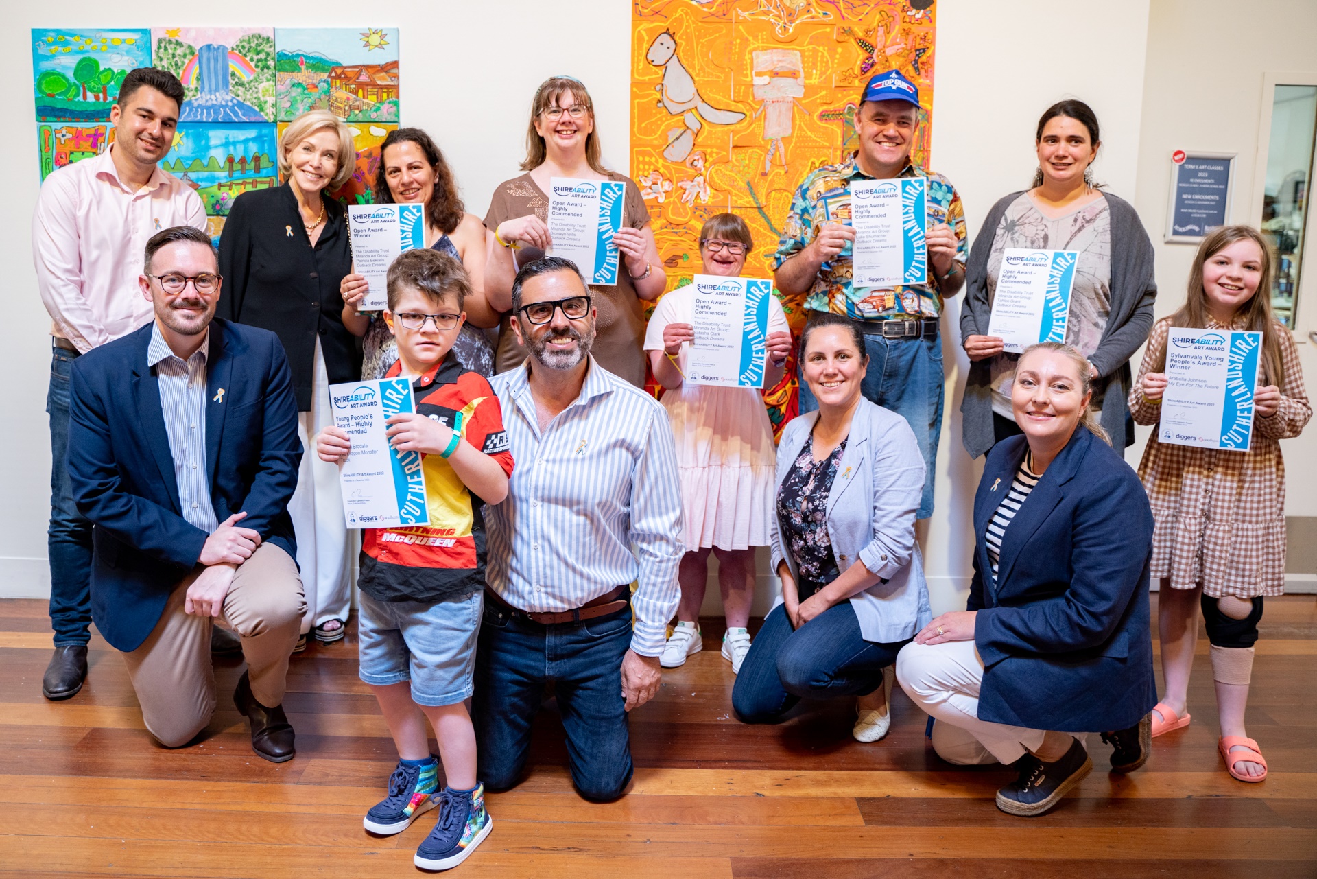 2023 ShireABILITY Art Award winners and councillors