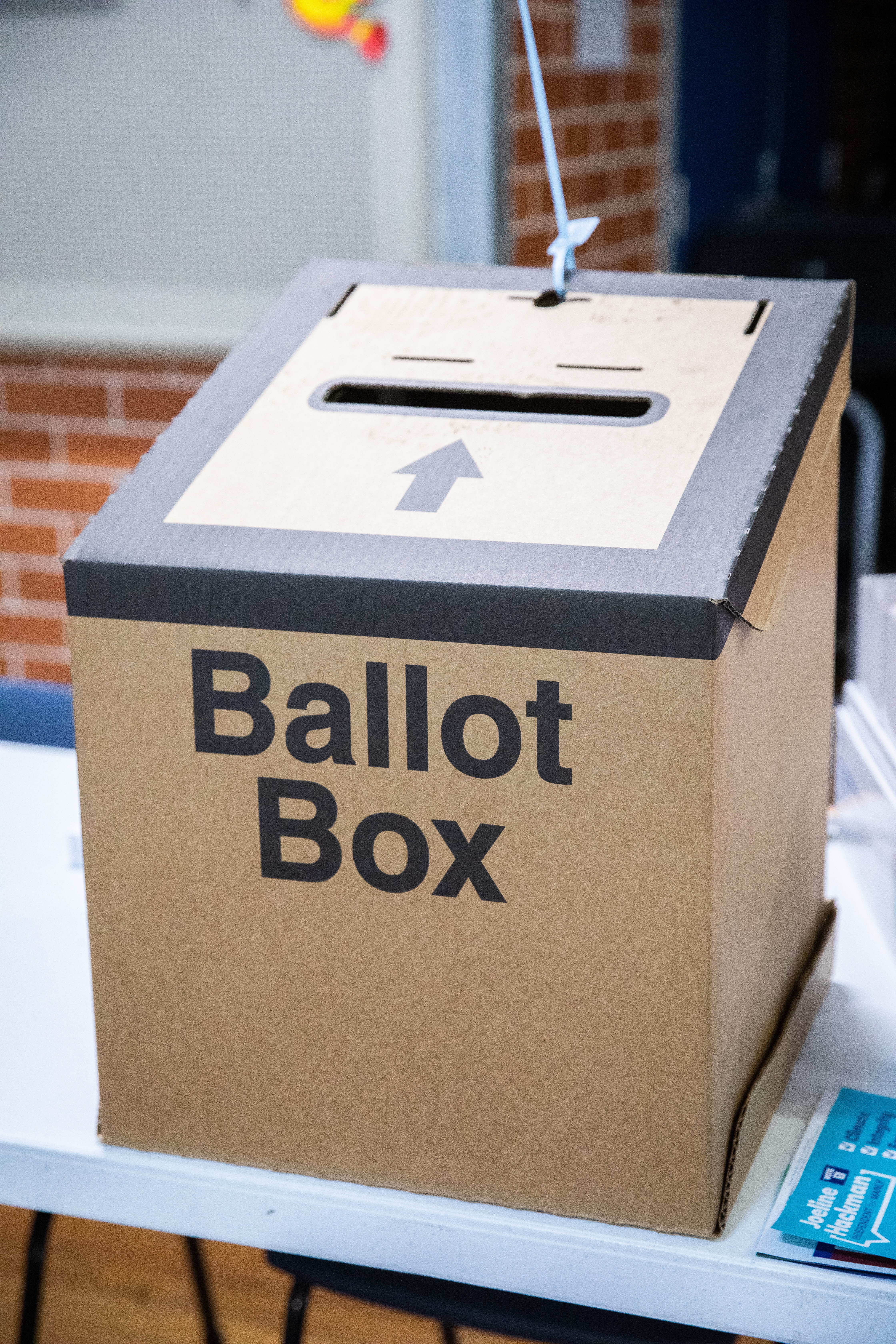 Image of a NSW local government election cardboard ballot box 