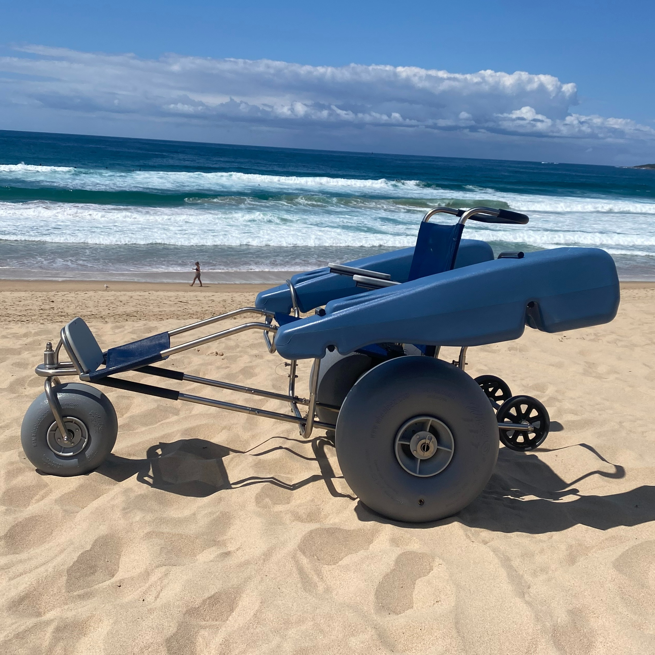 EZ Roller Beach Wheelchair, placed on the sand