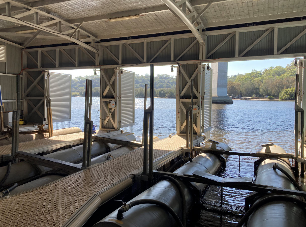 View from inside the RFS Station over Woronora River