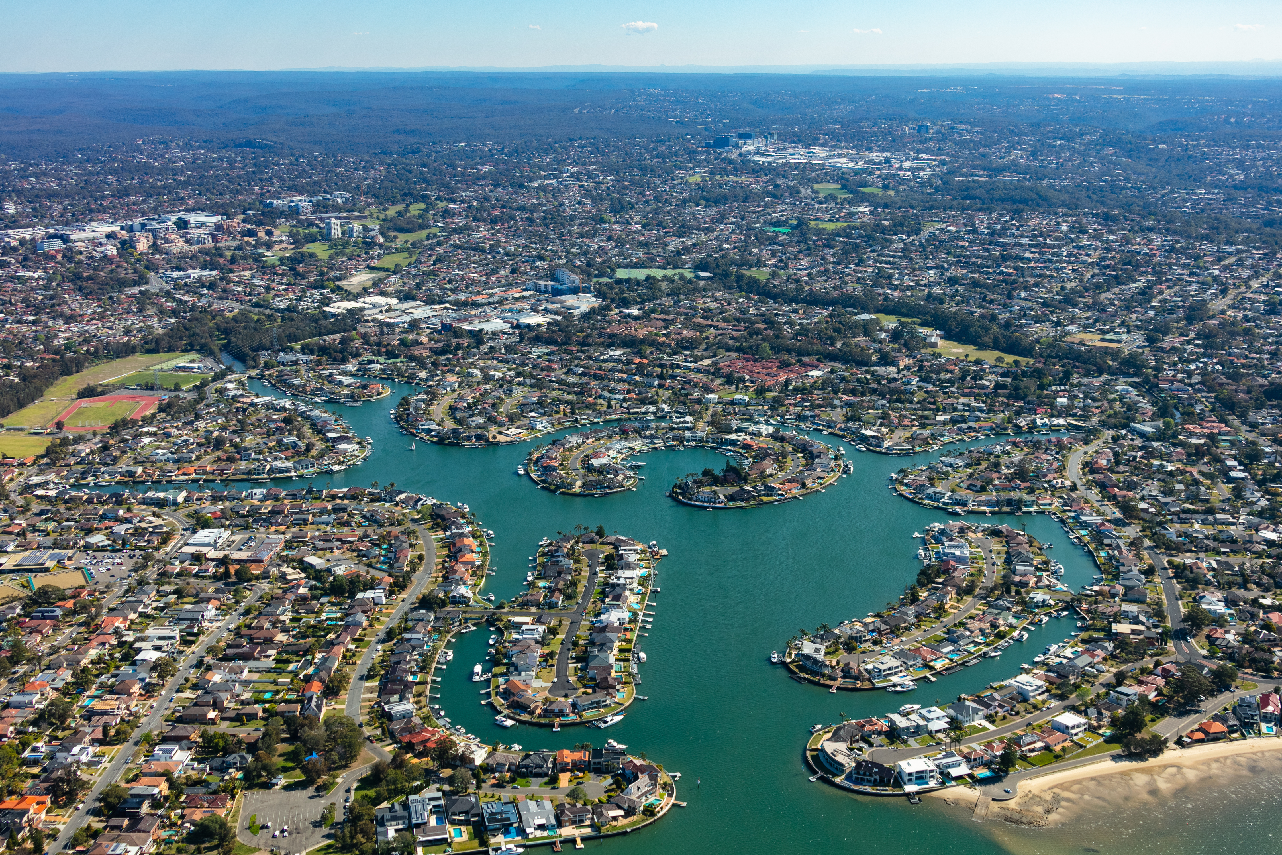 Aerial view of Sylvania Waters 