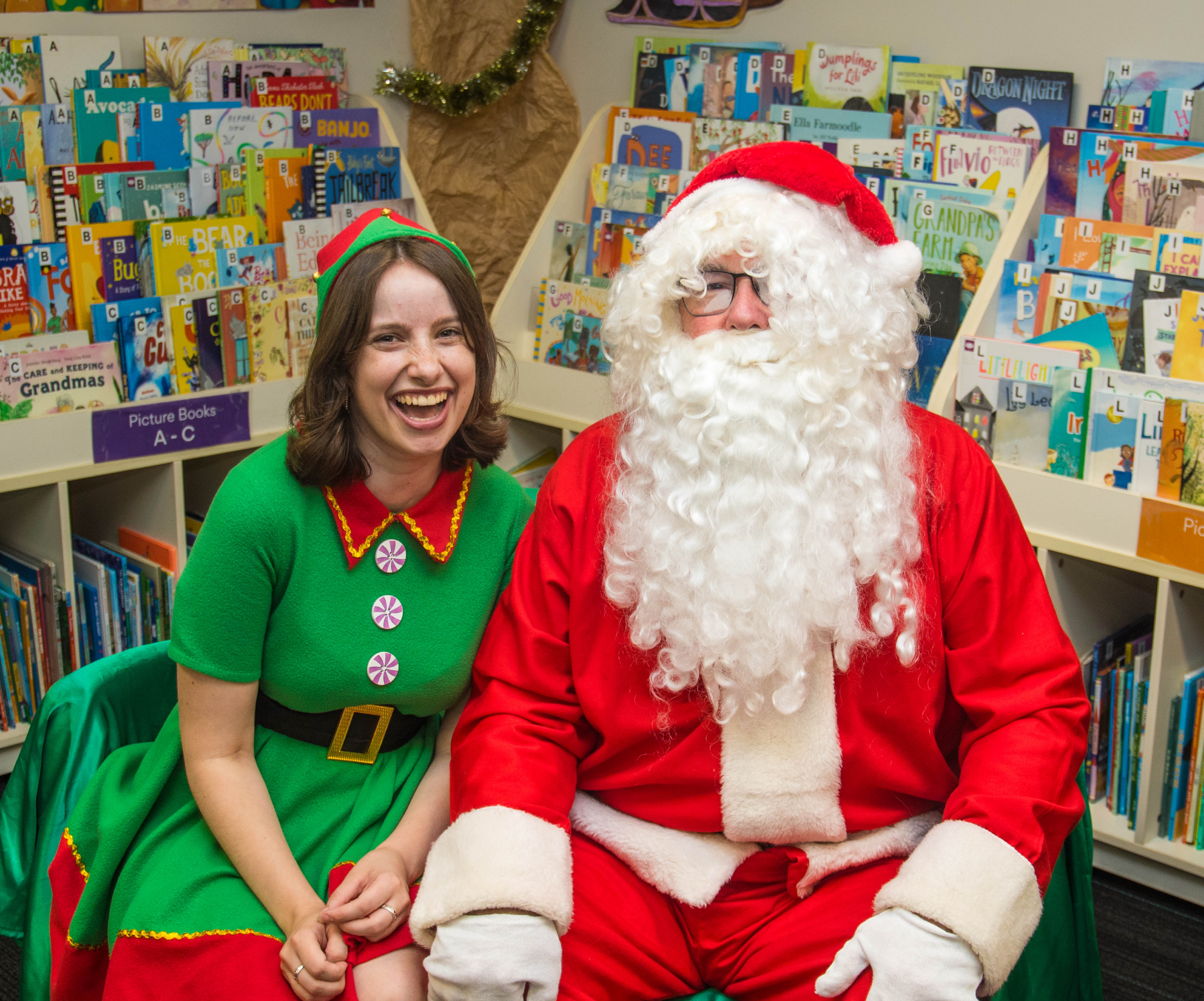 elf Amy with Santa