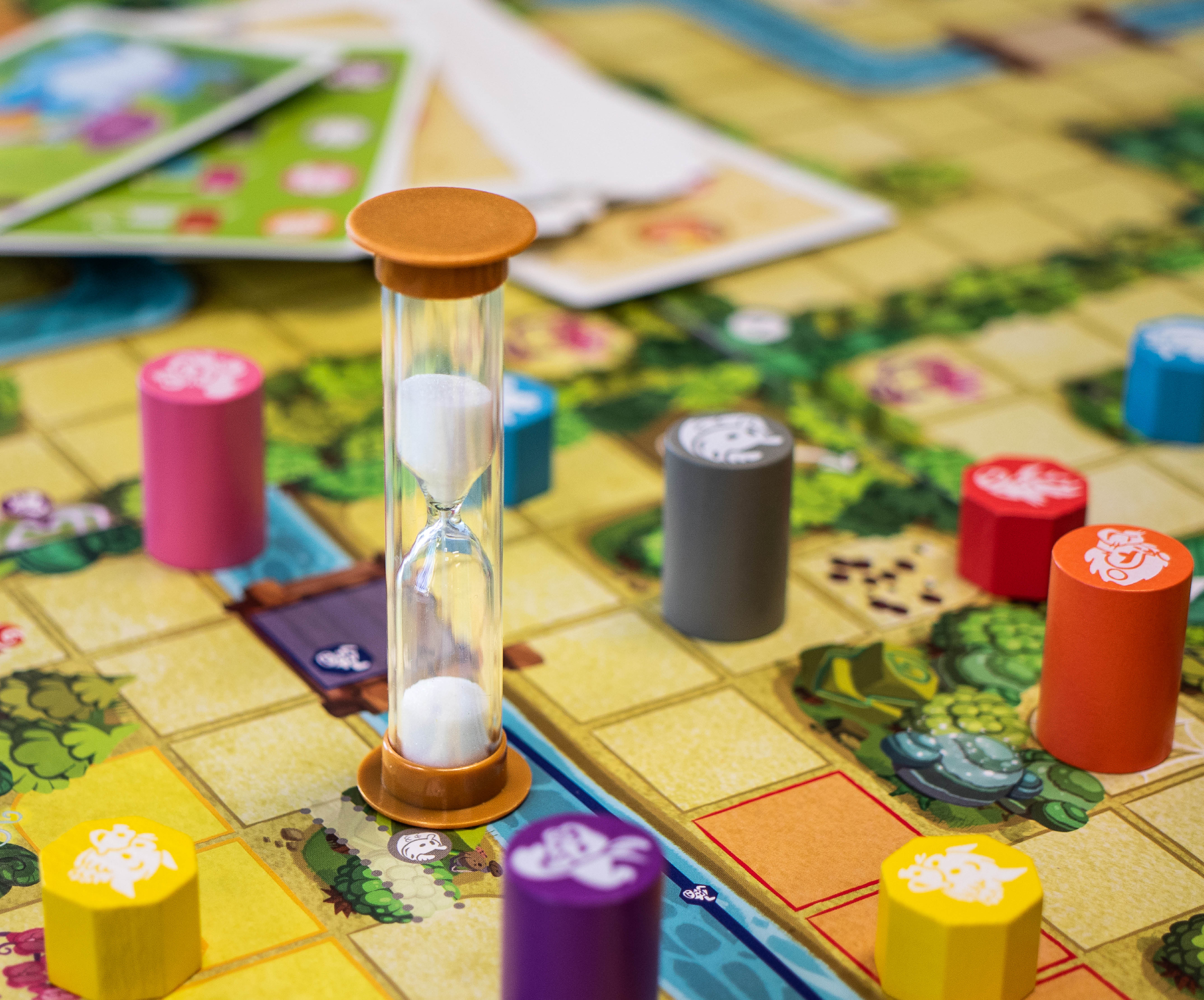 bright image of board game featuring timer