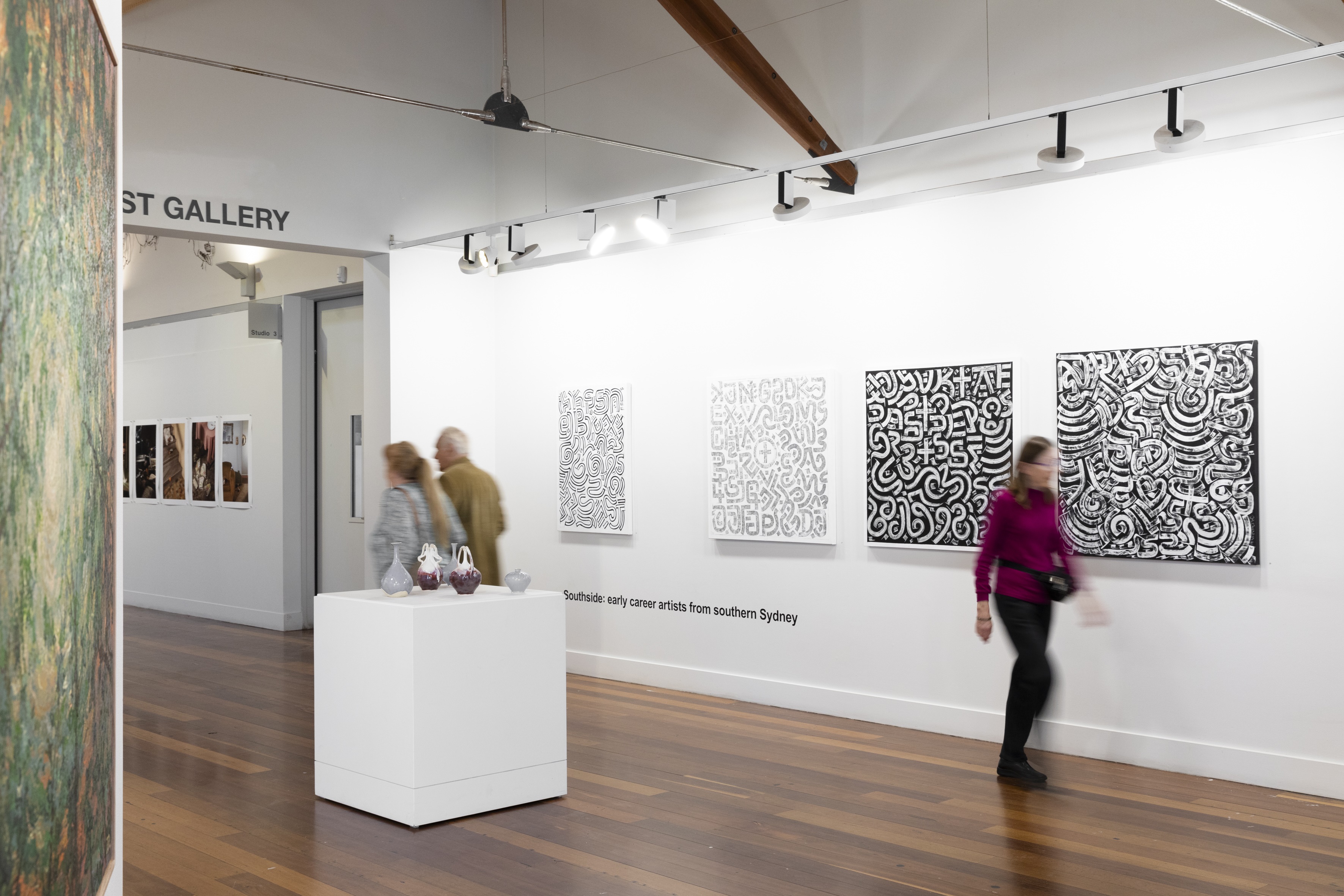 Picture of Hazelhurst Broadhurst gallery and people looking at artwork